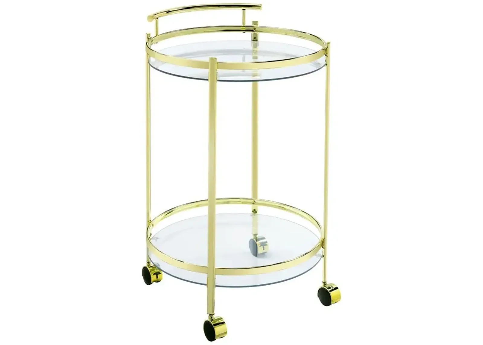 Chrissy - Round Glass Shelf Metal Bar Cart