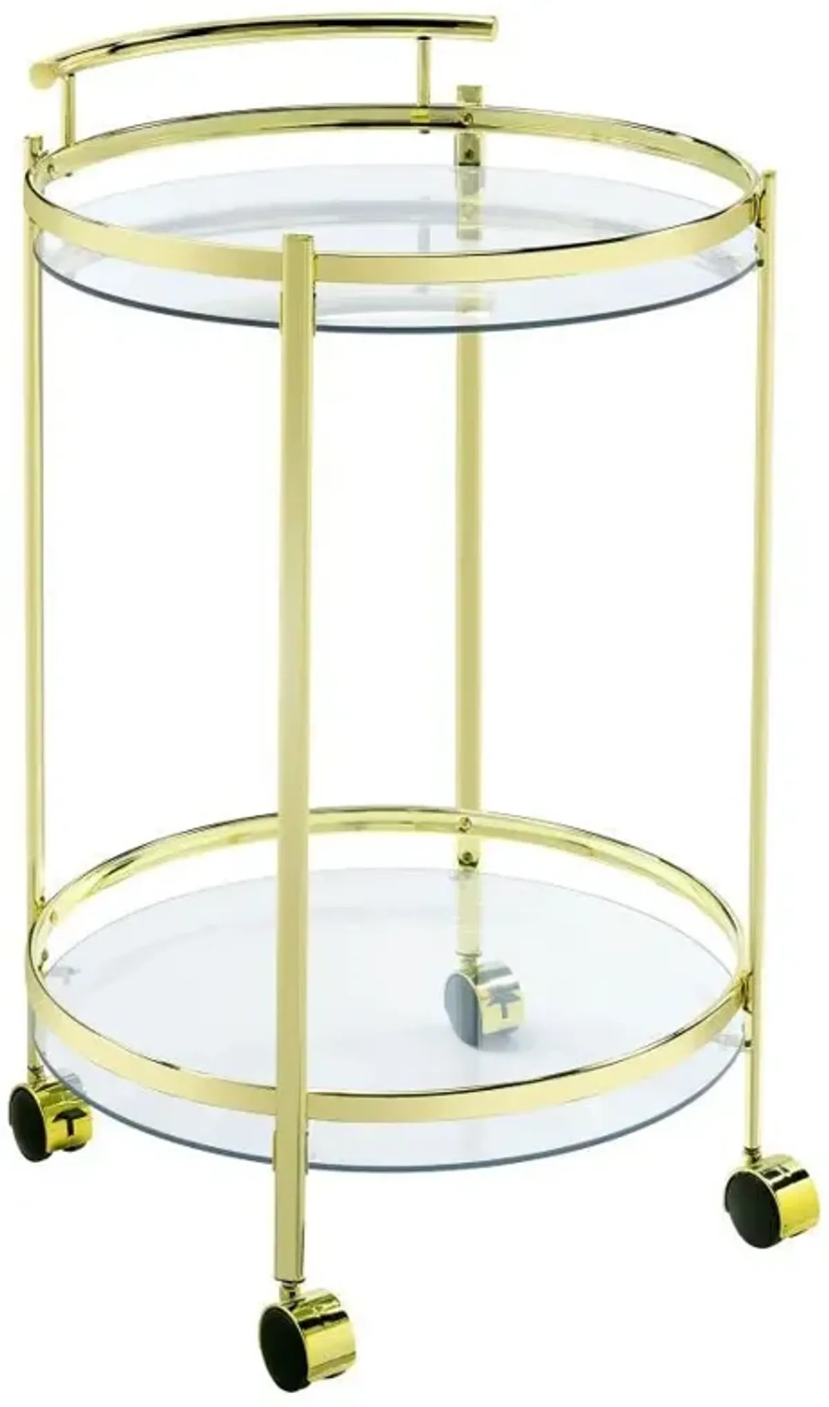 Chrissy - Round Glass Shelf Metal Bar Cart