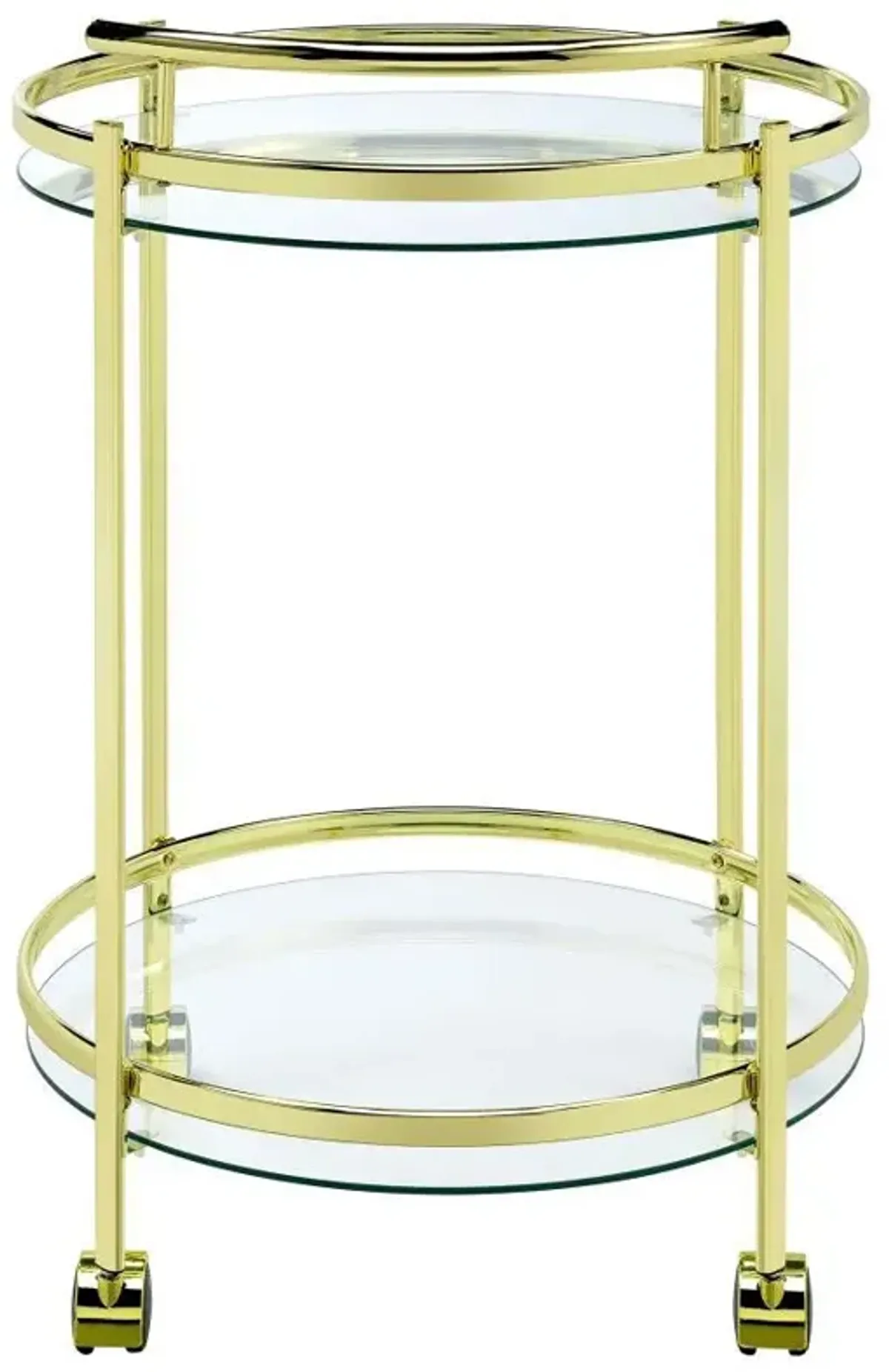 Chrissy - Round Glass Shelf Metal Bar Cart