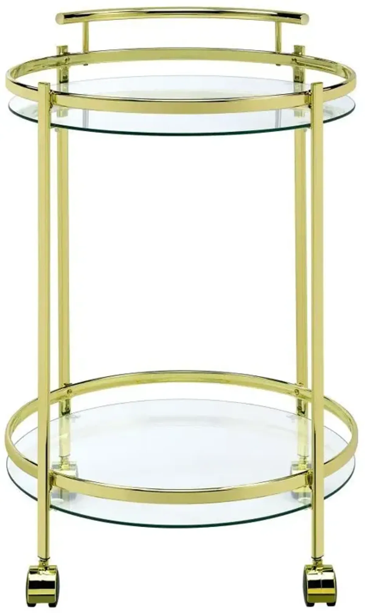 Chrissy - Round Glass Shelf Metal Bar Cart