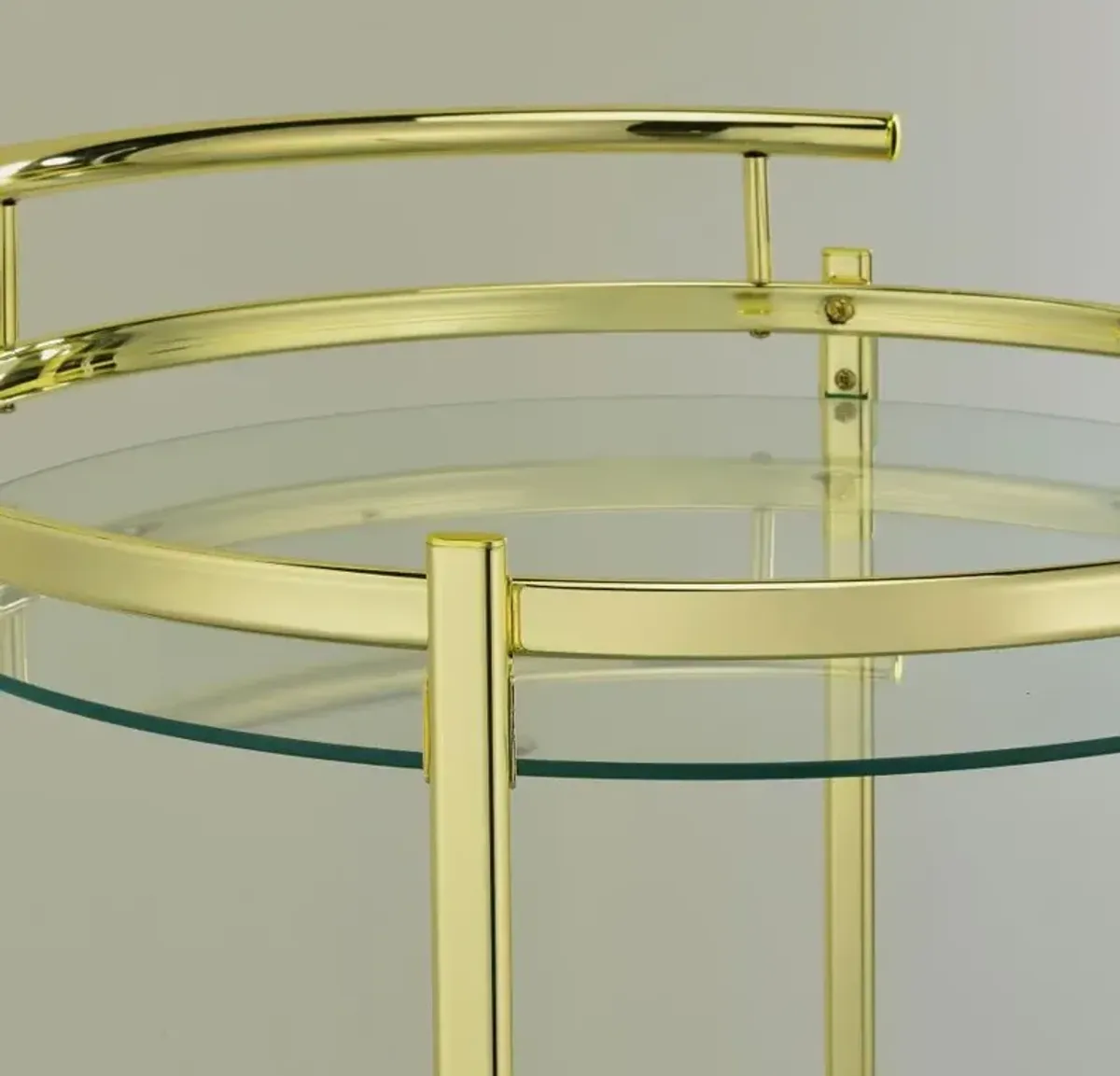 Chrissy - Round Glass Shelf Metal Bar Cart