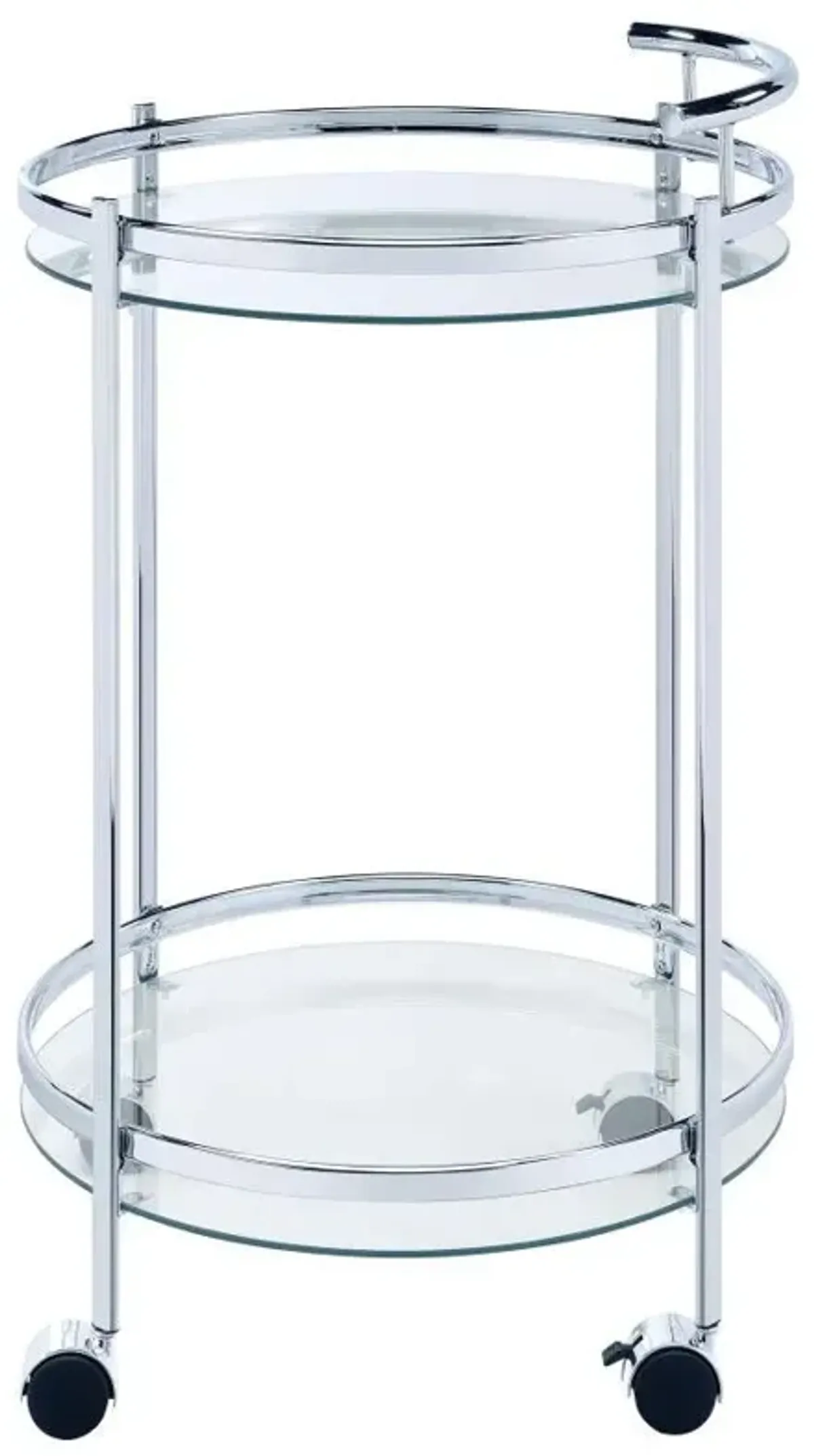 Chrissy - Round Glass Shelf Metal Bar Cart