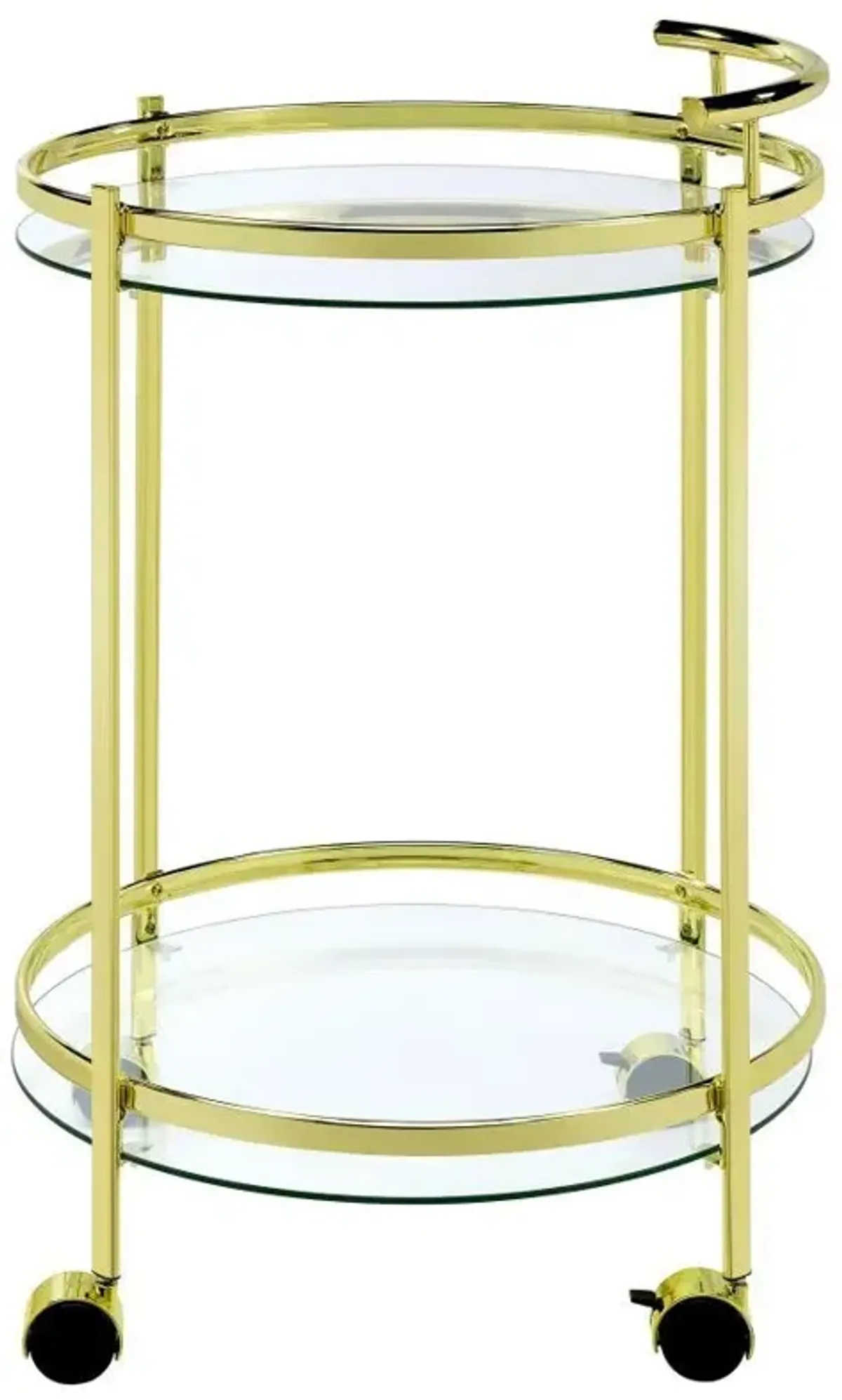 Chrissy - Round Glass Shelf Metal Bar Cart