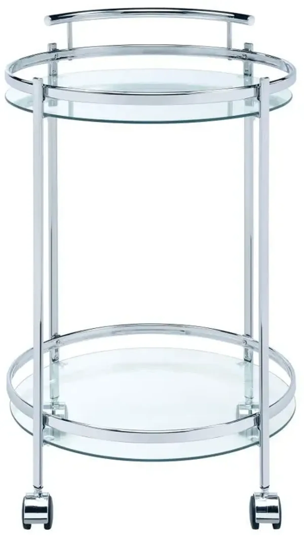 Chrissy - Round Glass Shelf Metal Bar Cart