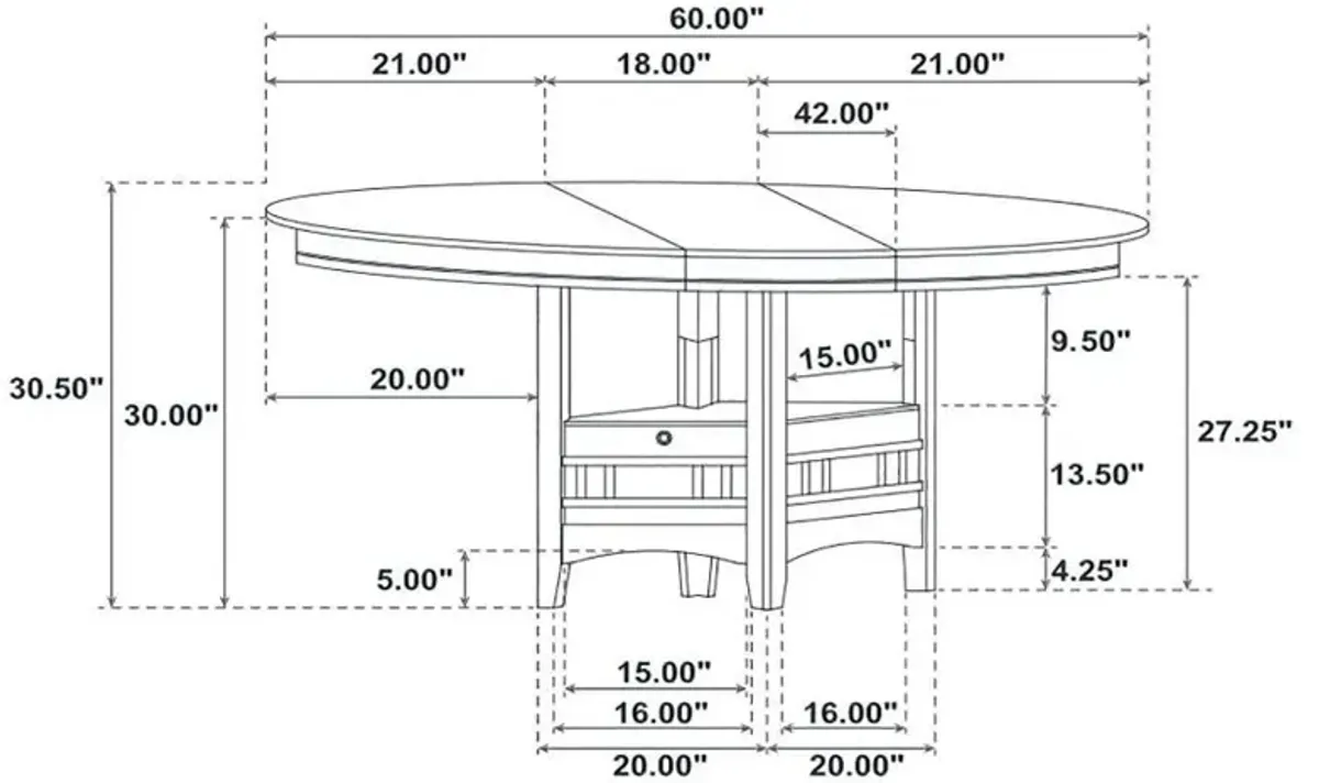 Lavon - 5-Piece Oval Extension Leaf Dining Set