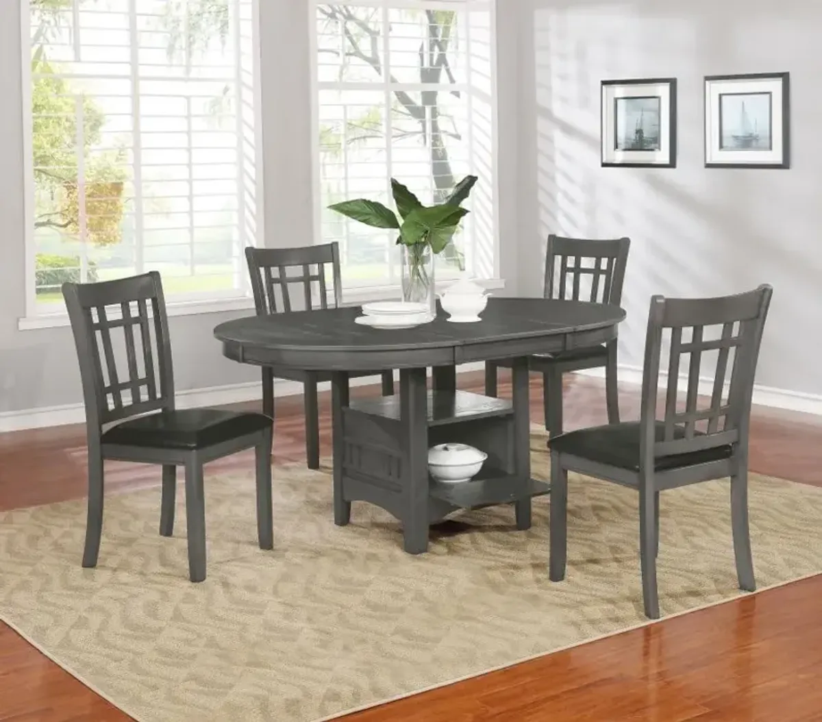 Lavon - 5-Piece Oval Extension Leaf Dining Set