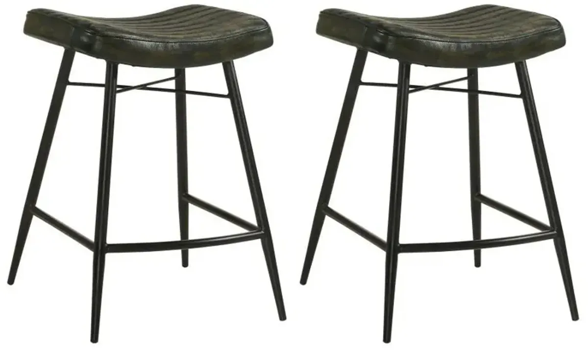 Bayu - Leather Upholstered Counter Stool (Set of 2)