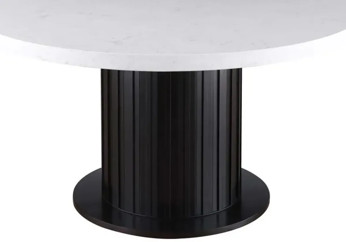 Sherry - Round Marble Top Dining Table Set