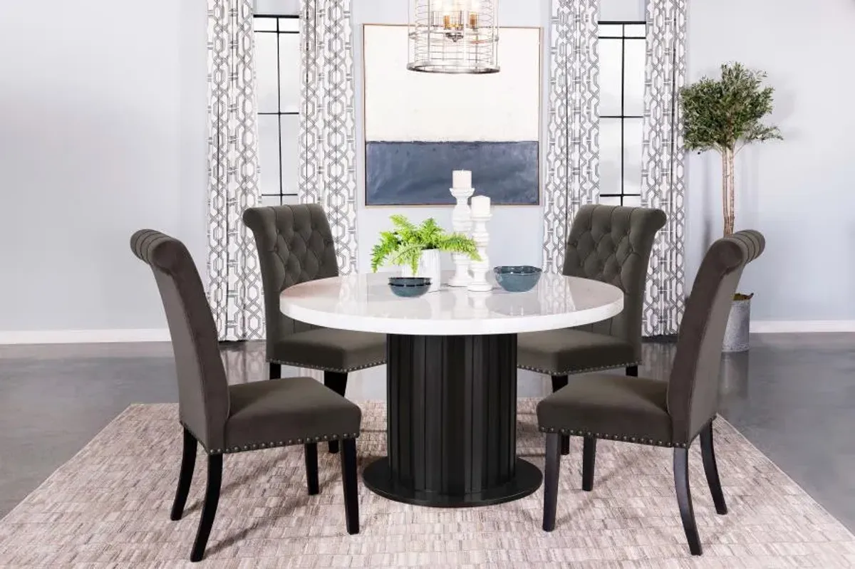 Sherry - Round Marble Top Dining Table Set