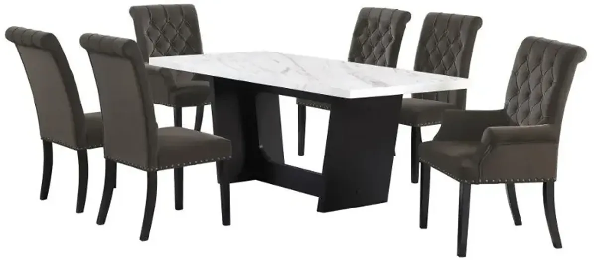 Sherry - Rectangular Marble Top Dining Table Set