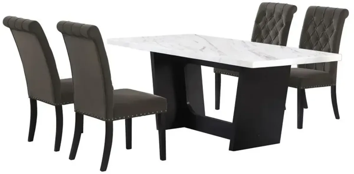 Sherry - Rectangular Marble Top Dining Table Set