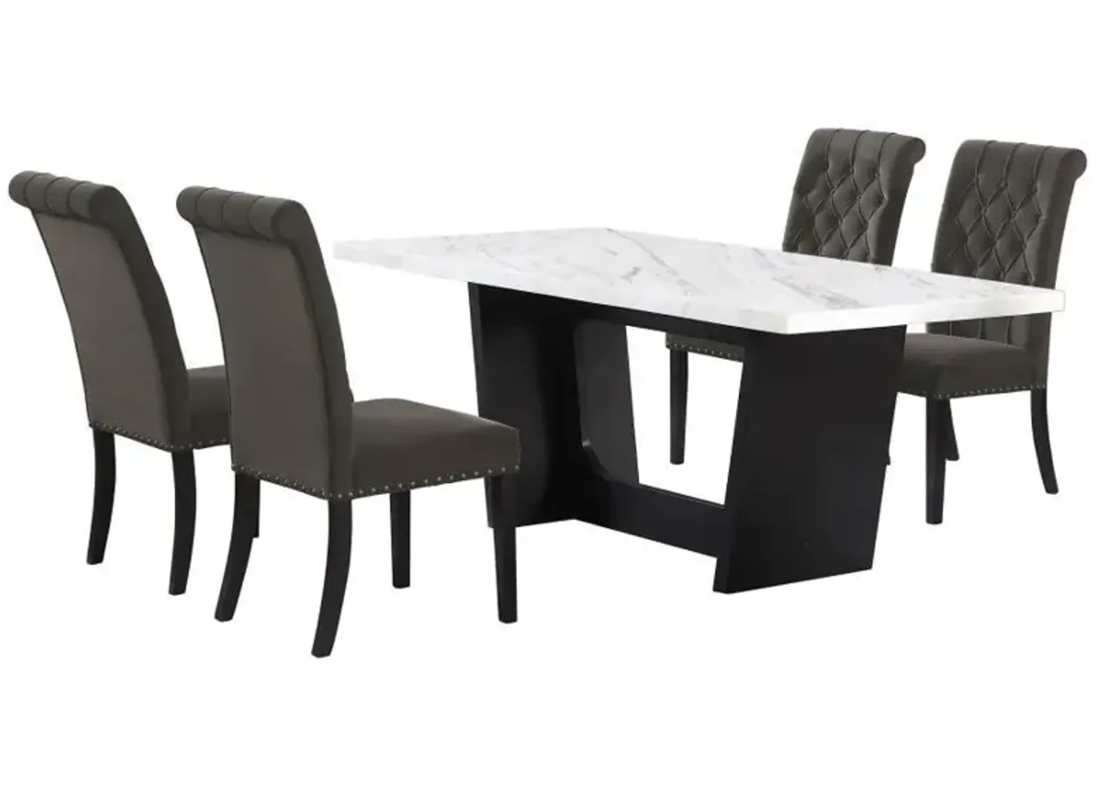 Sherry - Rectangular Marble Top Dining Table Set