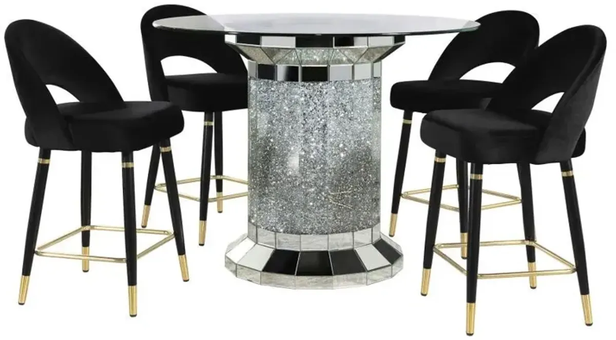 Ellie - Mirrored Counter Height Dining Table Set