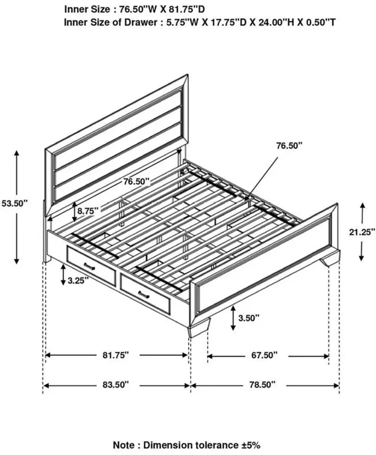 Kauffman - Wood Storage Panel Bed