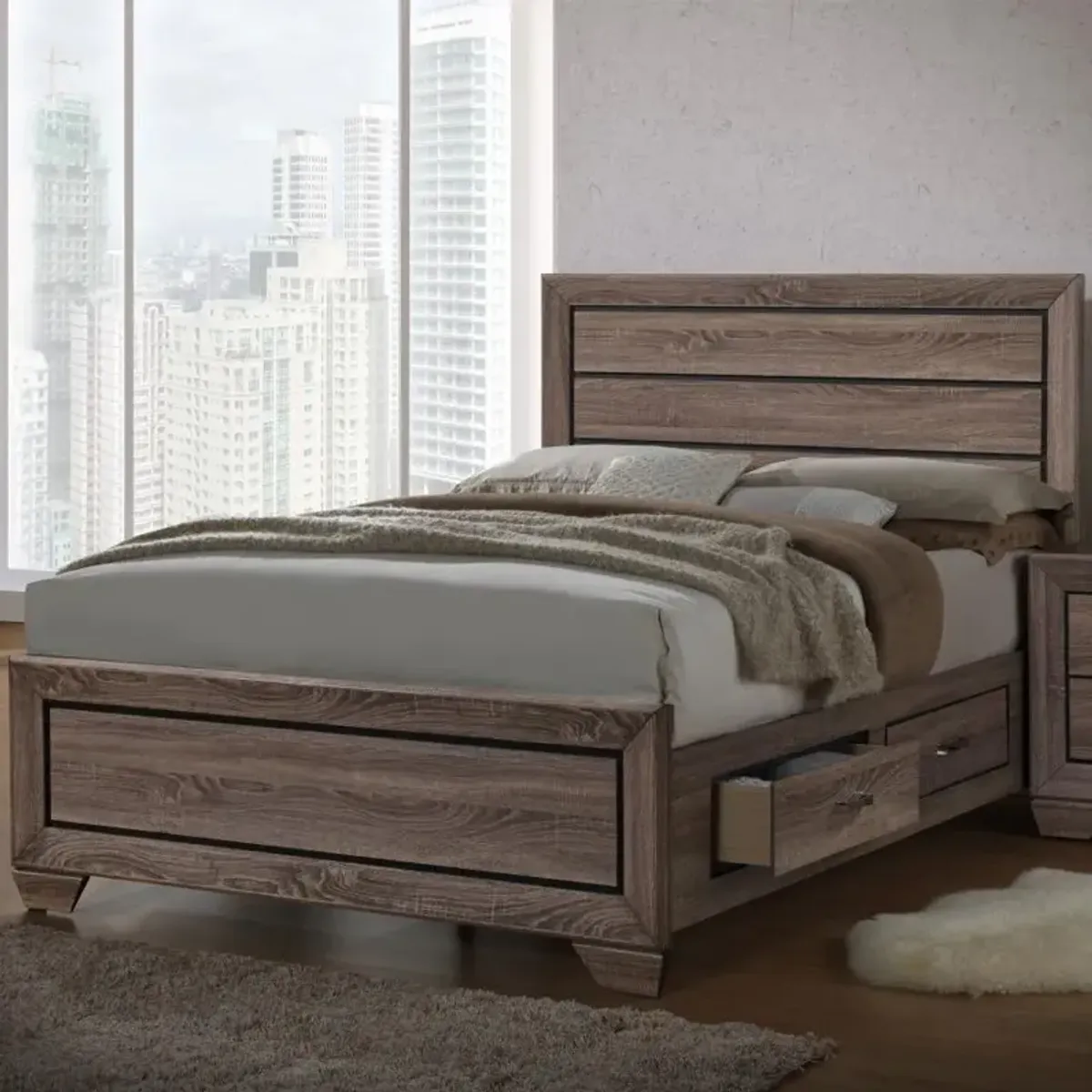 Kauffman - Wood Storage Panel Bed