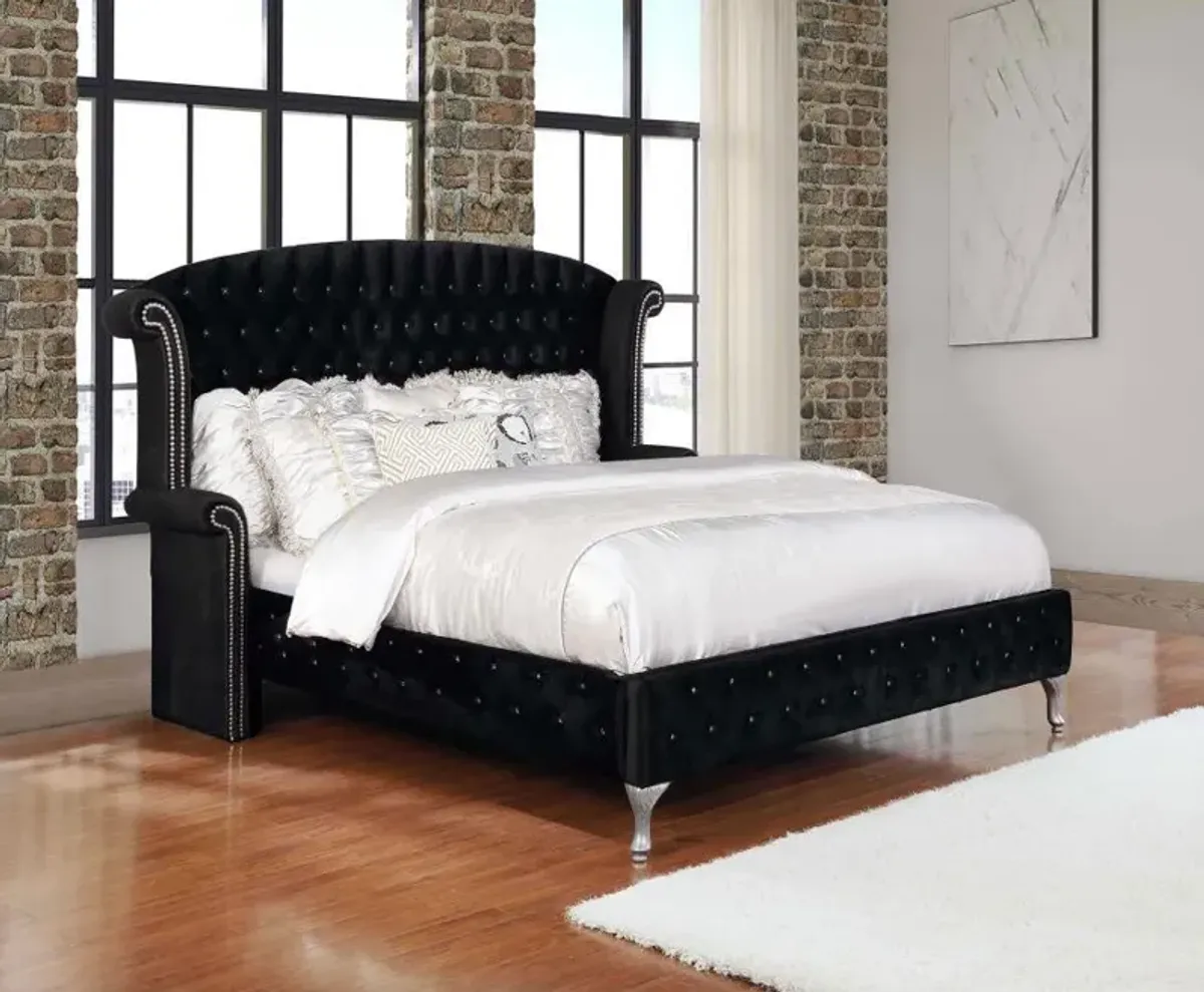 Deanna - Upholstered Wingback Bed