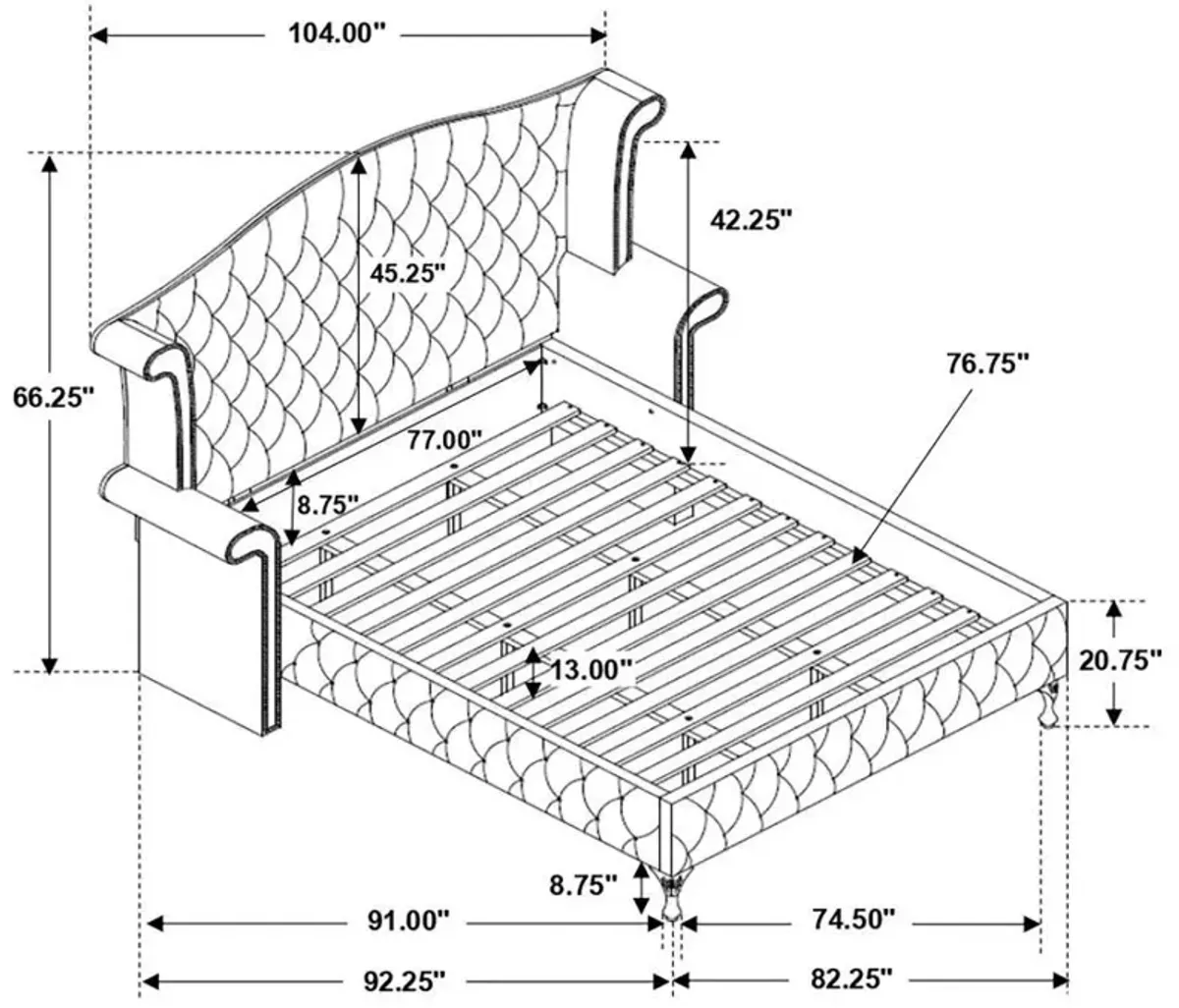 Deanna - Upholstered Wingback Bed