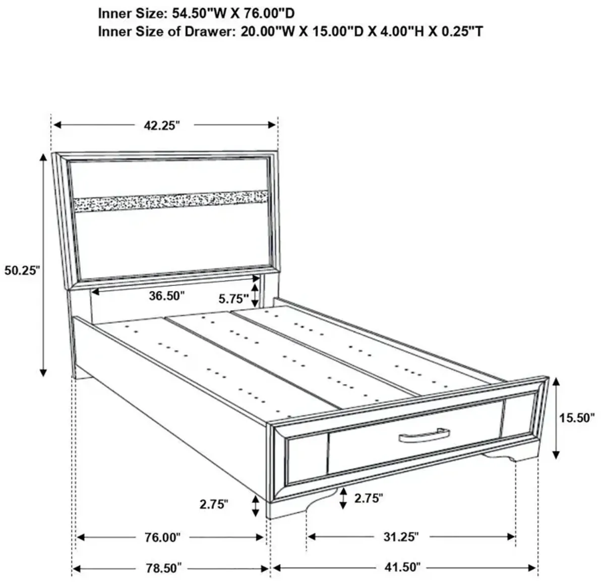 Miranda - Wood Storage Panel Bed