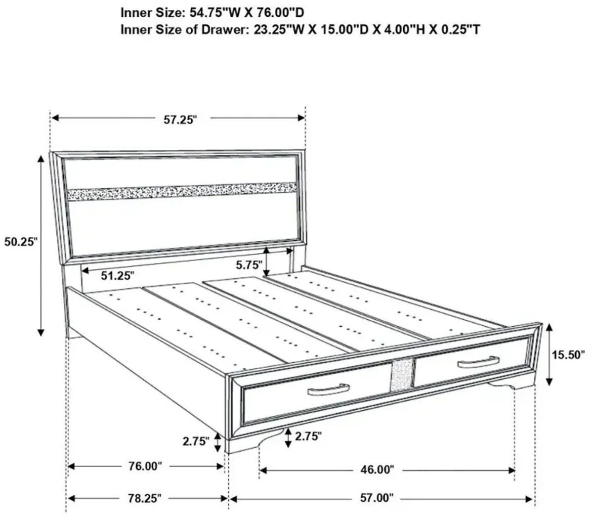 Miranda - Wood Storage Panel Bed