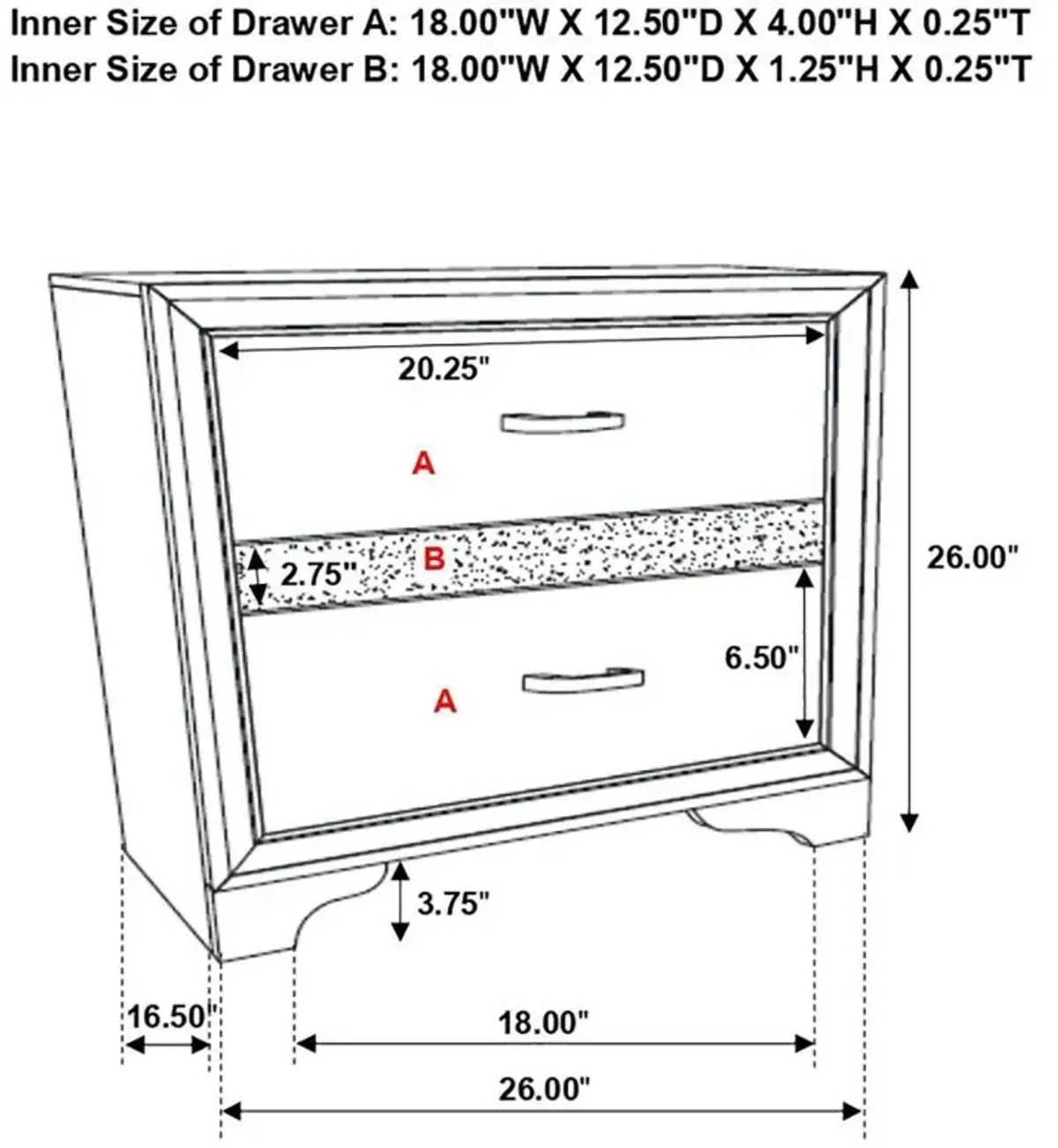 Miranda - 2-Drawer Nightstand