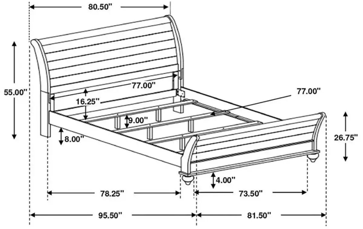 Stillwood - Wood Sleigh Bed