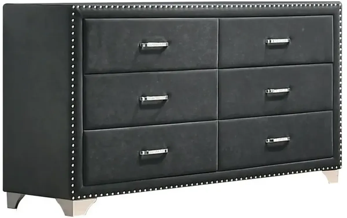 Melody - 6-Drawer Upholstered Dresser