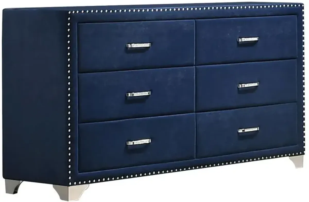 Melody - 6-Drawer Upholstered Dresser