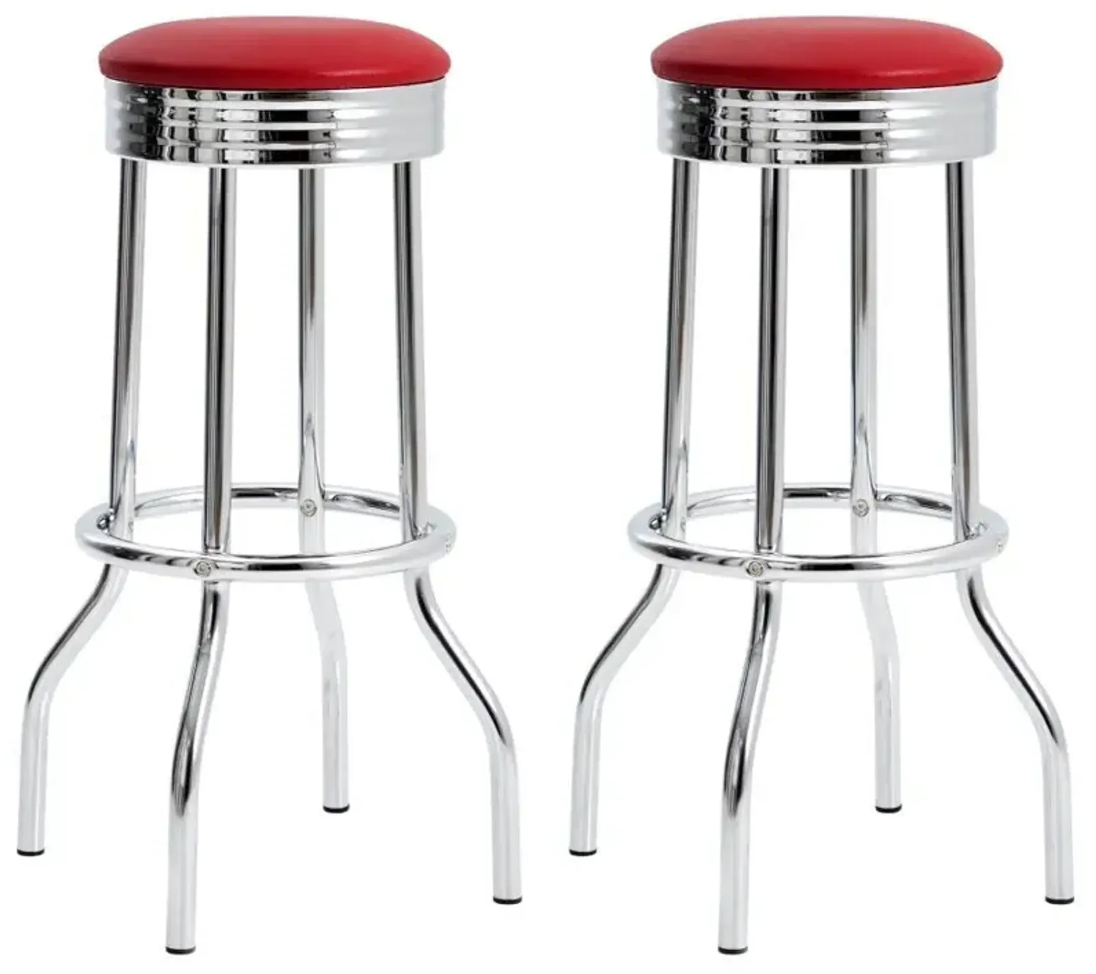 Retro - Upholstered Metal Swivel Bar Stool (Set of 2)