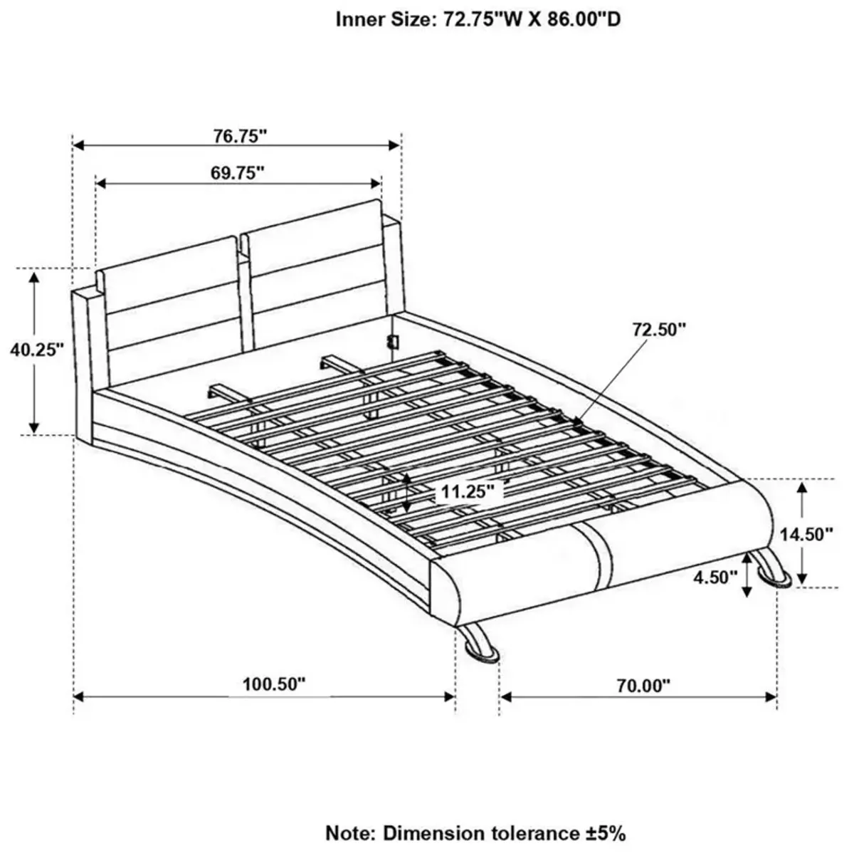 Jeremaine - Upholstered Sleigh Bed