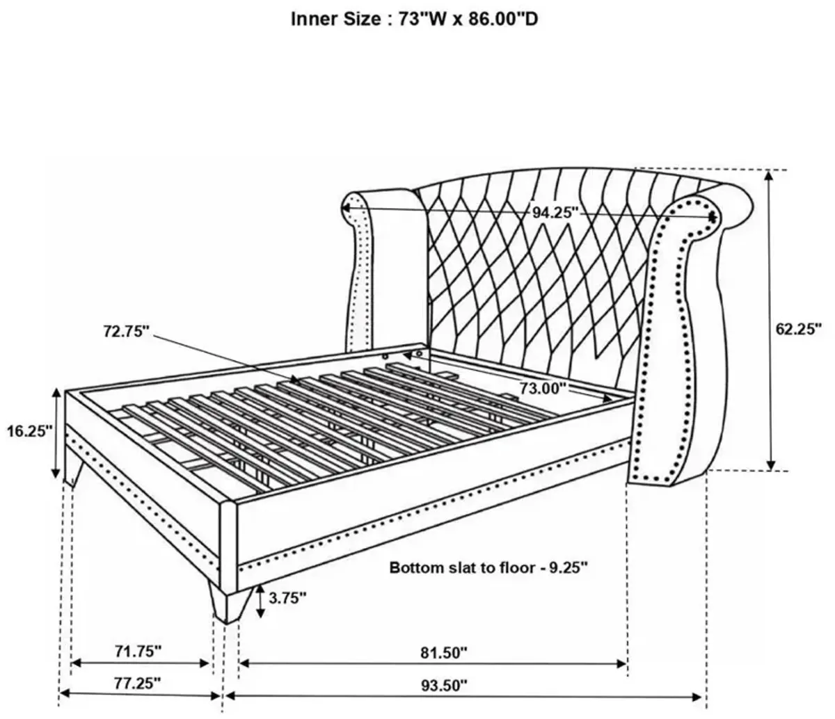 Barzini - Upholstered Wingback Bed