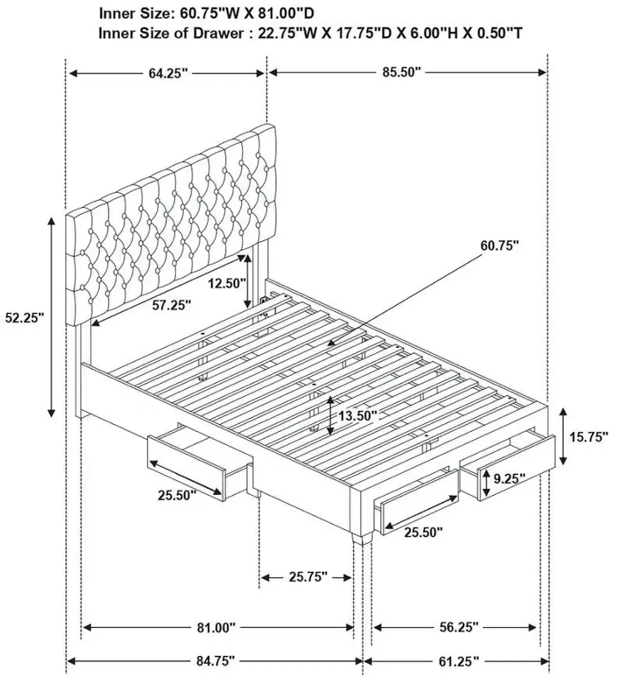 Soledad - Upholstered Storage Panel Bed