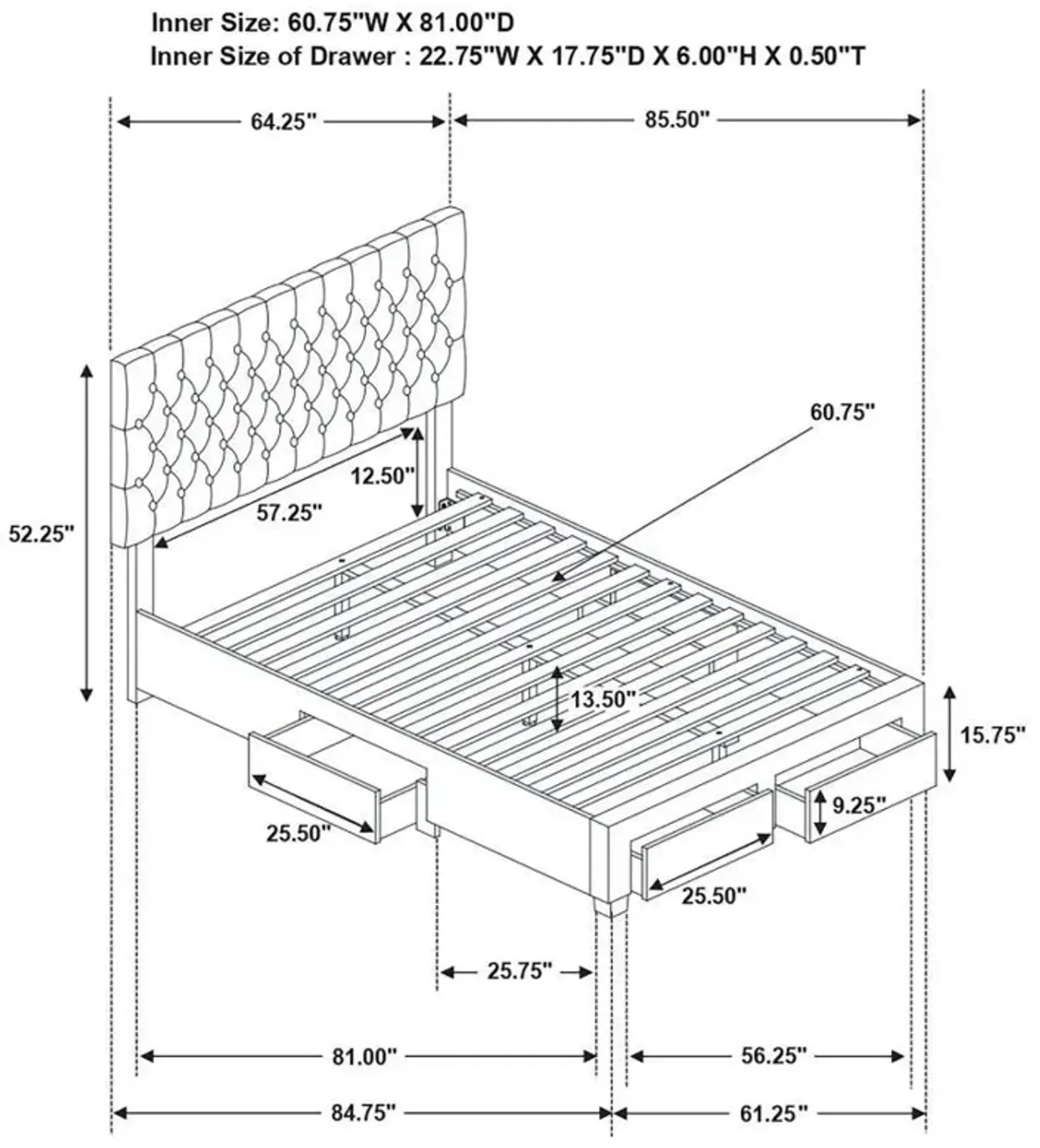 Soledad - Upholstered Storage Panel Bed