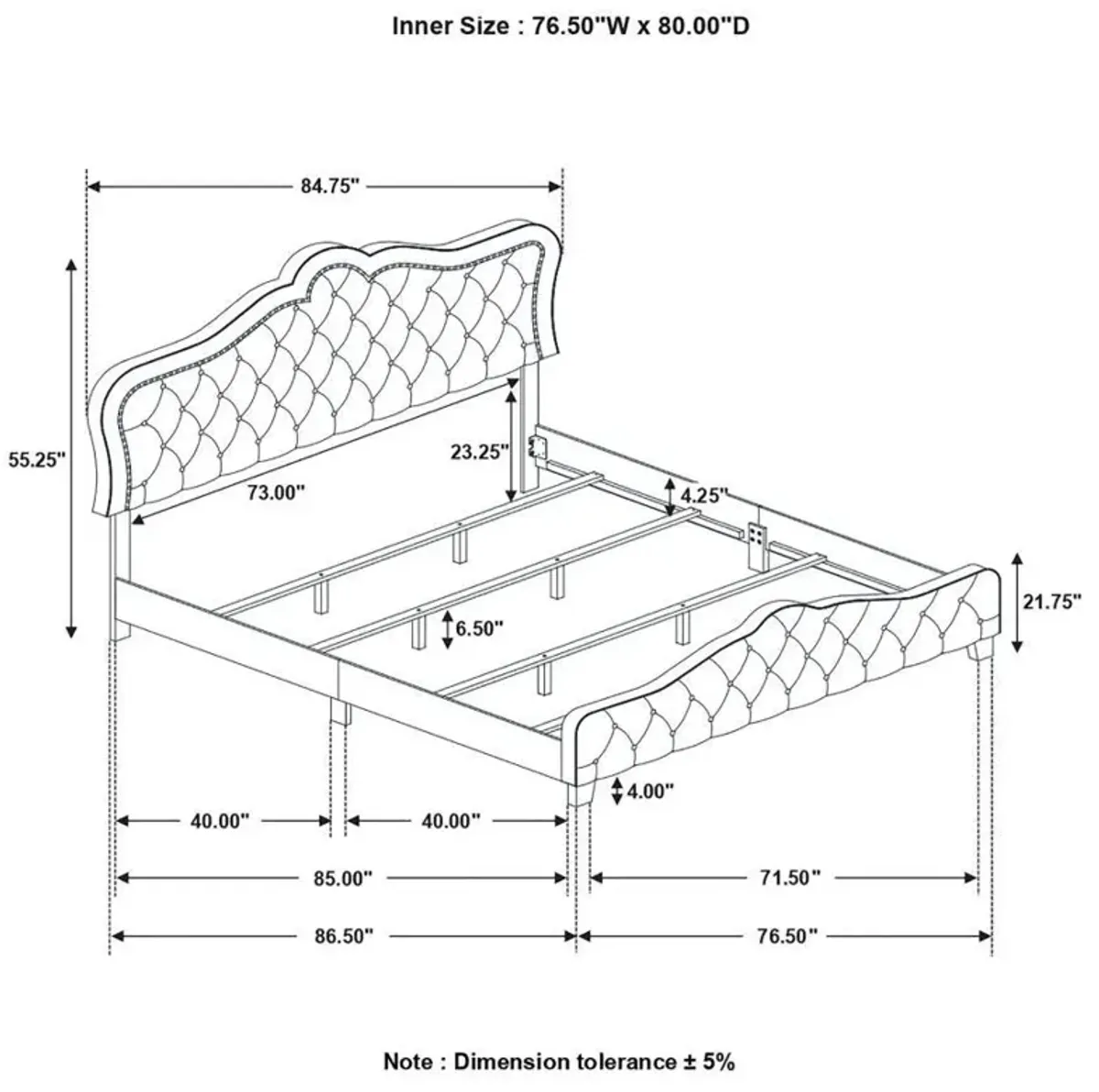 Bella - Upholstered Panel Bed