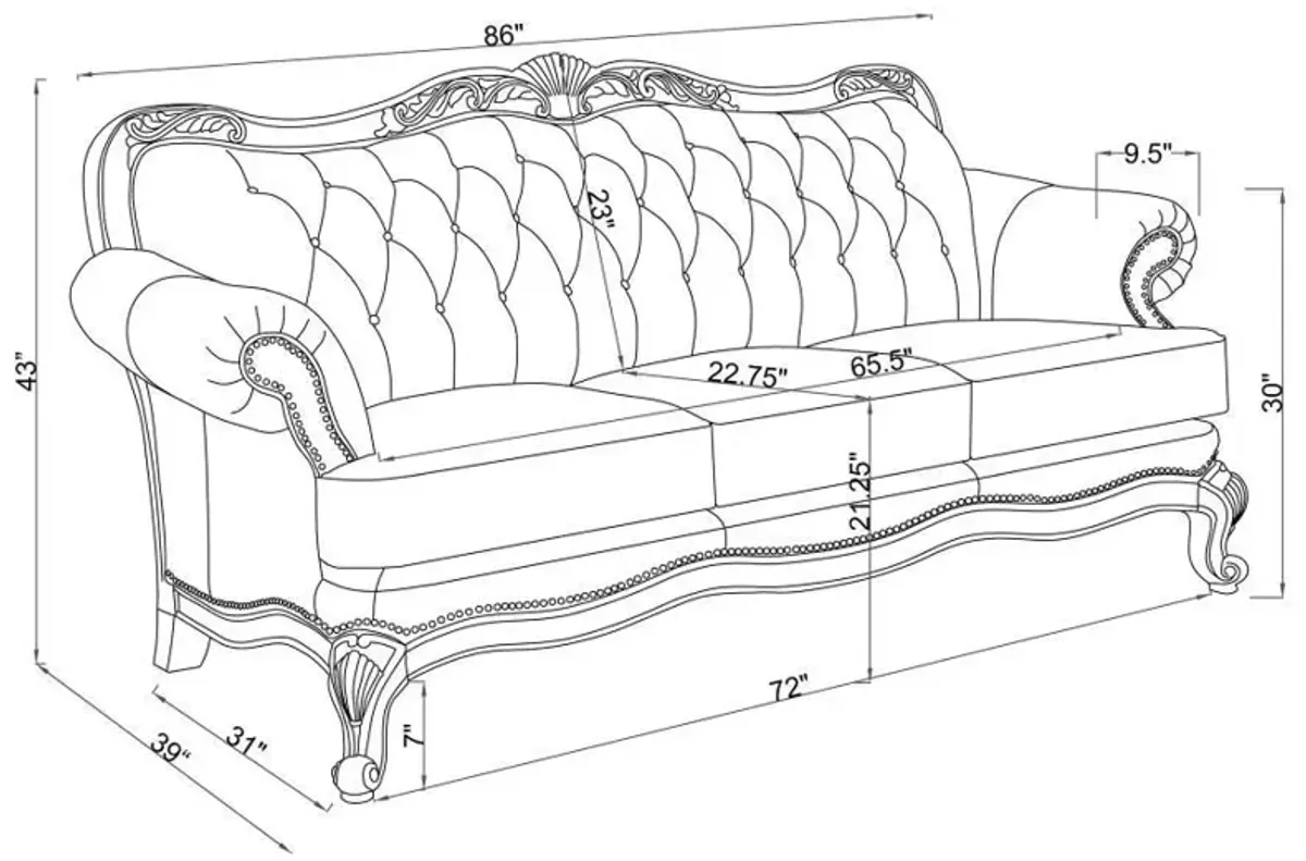 Victoria - Leather Upholstered Sofa Set