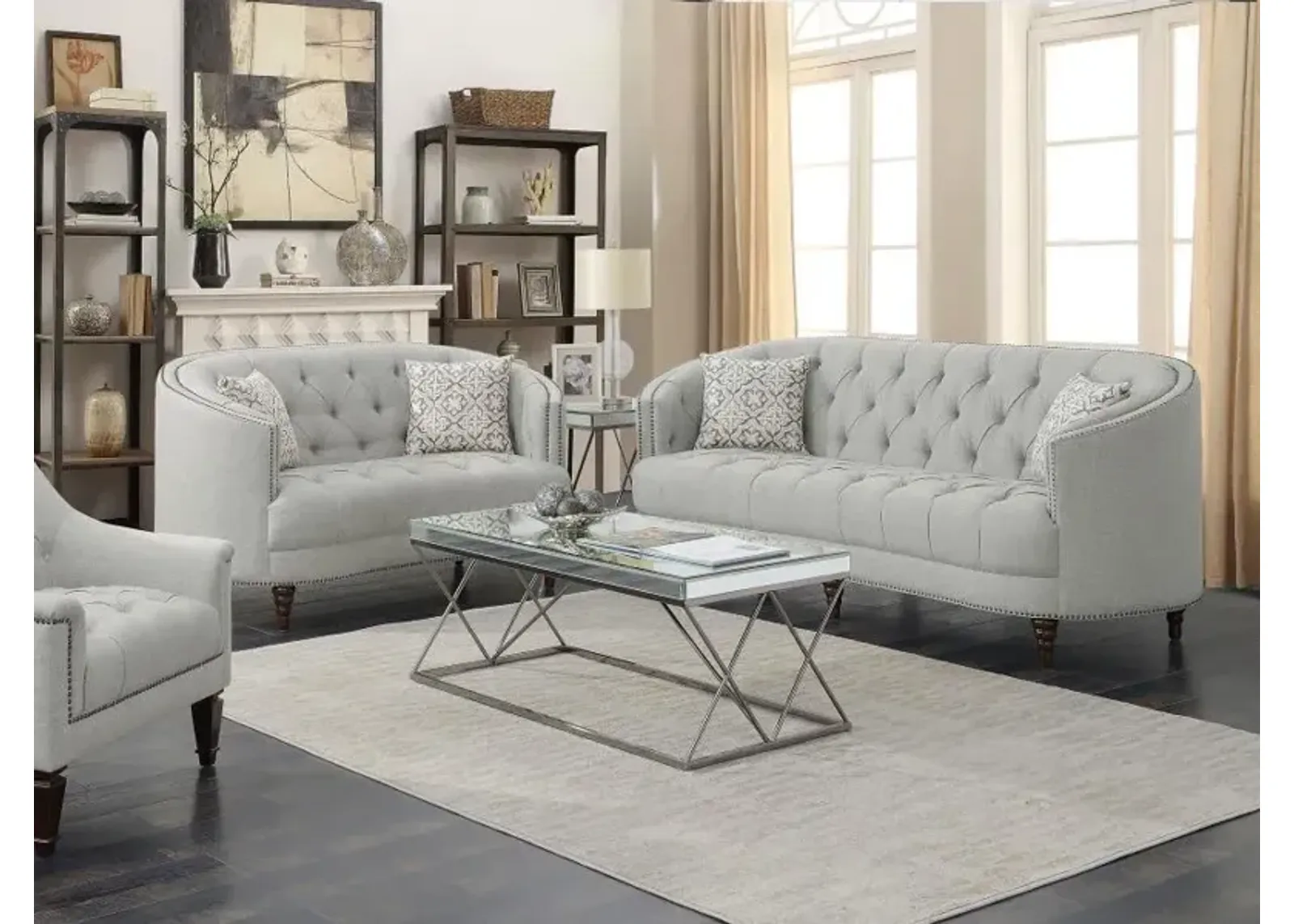 Avonlea - Upholstered Sloped Arm Sofa Set Fabric