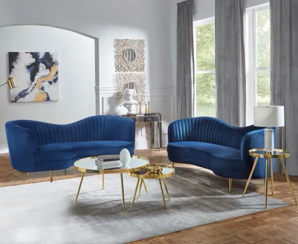 Sophia - Upholstered Channel Tufted Sofa Set