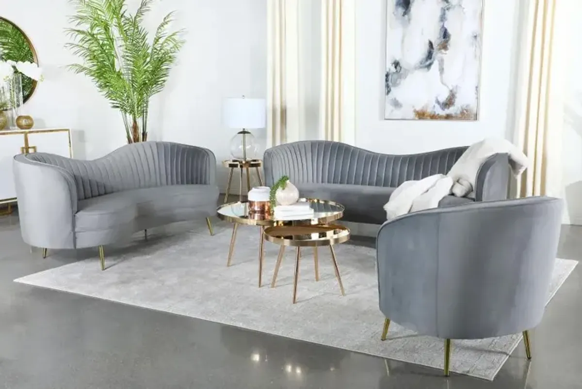 Sophia - Upholstered Channel Tufted Sofa Set