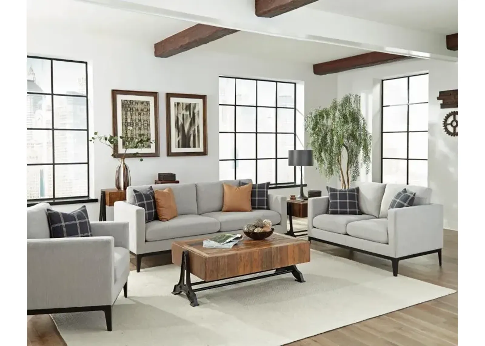 Apperson - Upholstered Track Arm Sofa Set