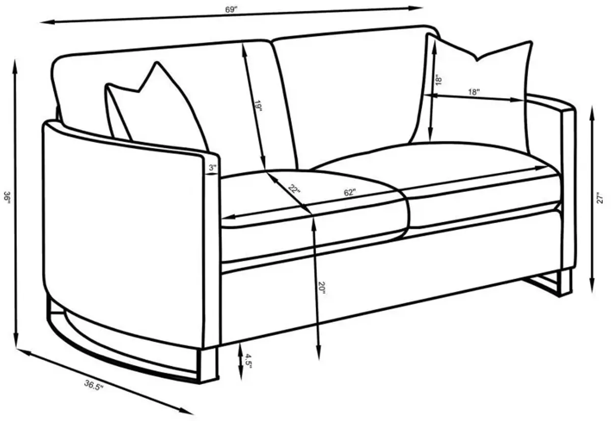 Corliss - Upholstered Arched Arm Sofa Set