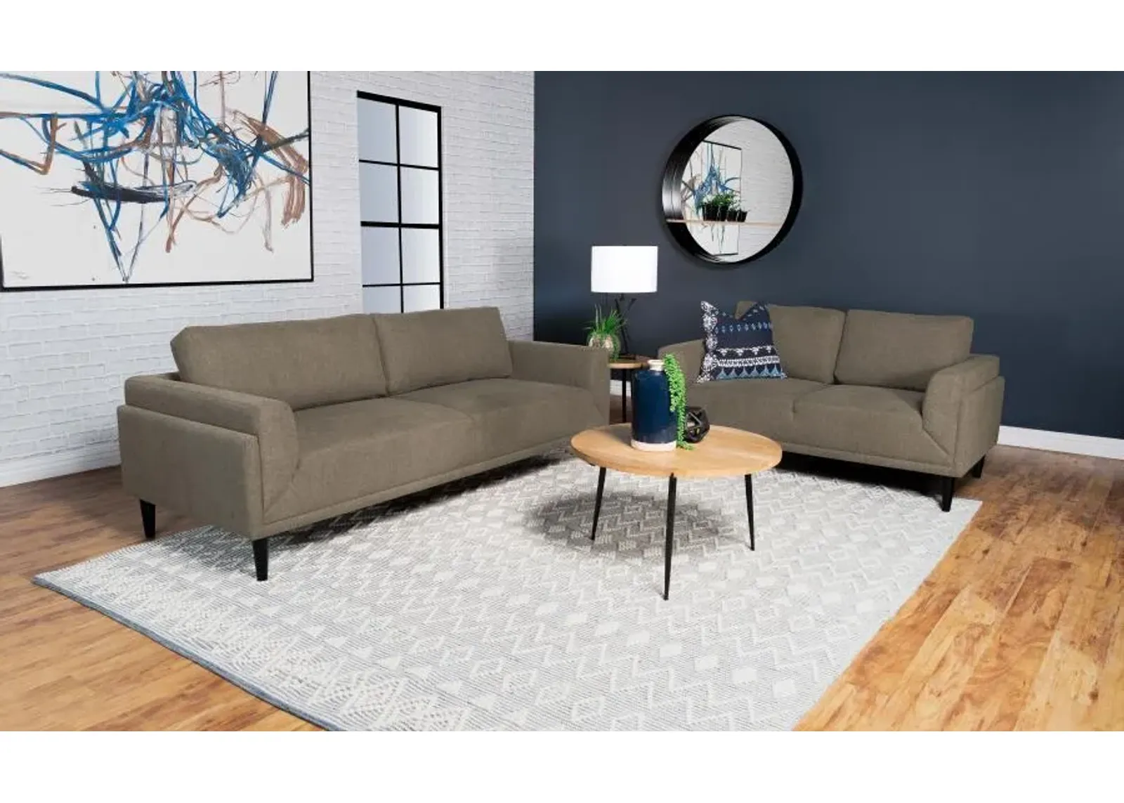 Rilynn - Upholstered Track Arm Sofa Set