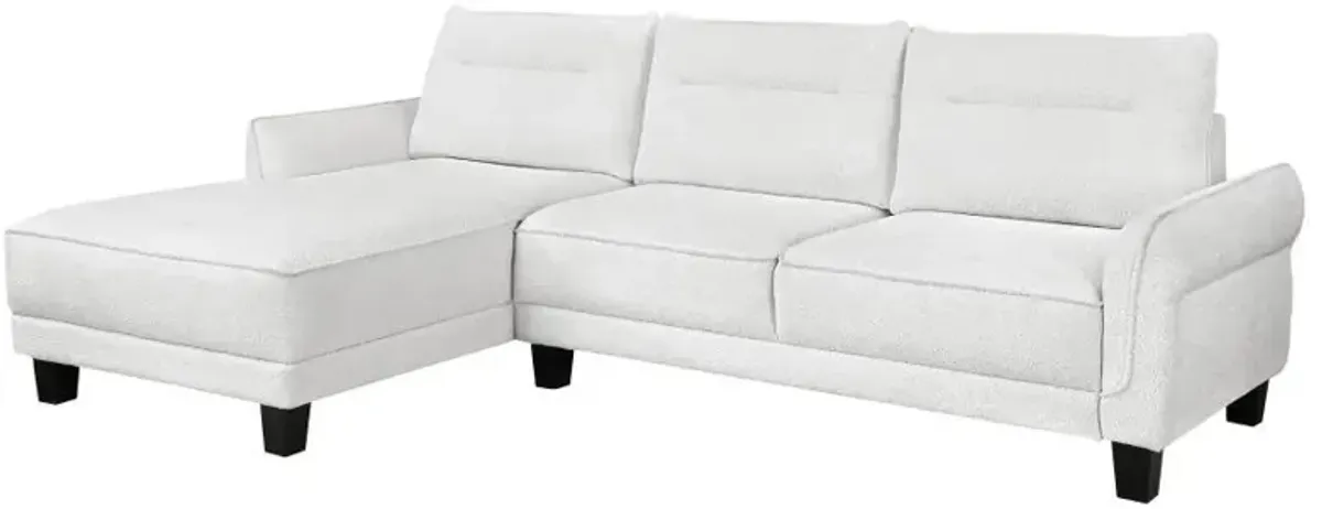 Caspian - Upholstered Curved Arm Chaise Sectional Sofa