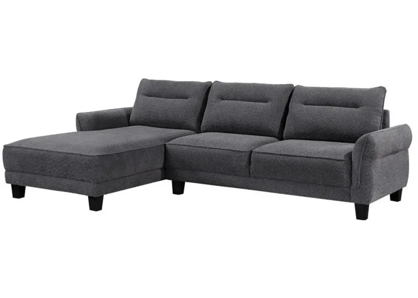 Caspian - Upholstered Curved Arm Chaise Sectional Sofa