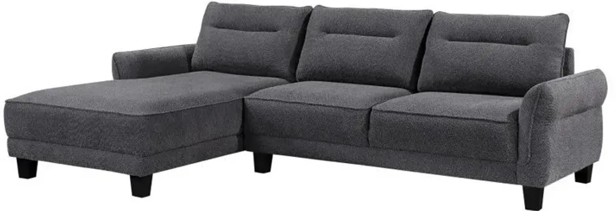 Caspian - Upholstered Curved Arm Chaise Sectional Sofa