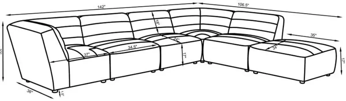 Sunny - Upholstered Modular Sectional Sofa