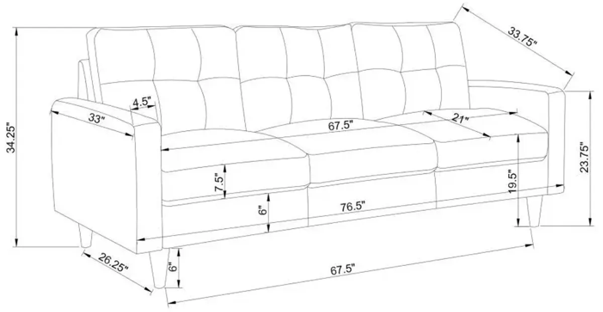 Watsonville - Upholstered Track Arm Sofa Set