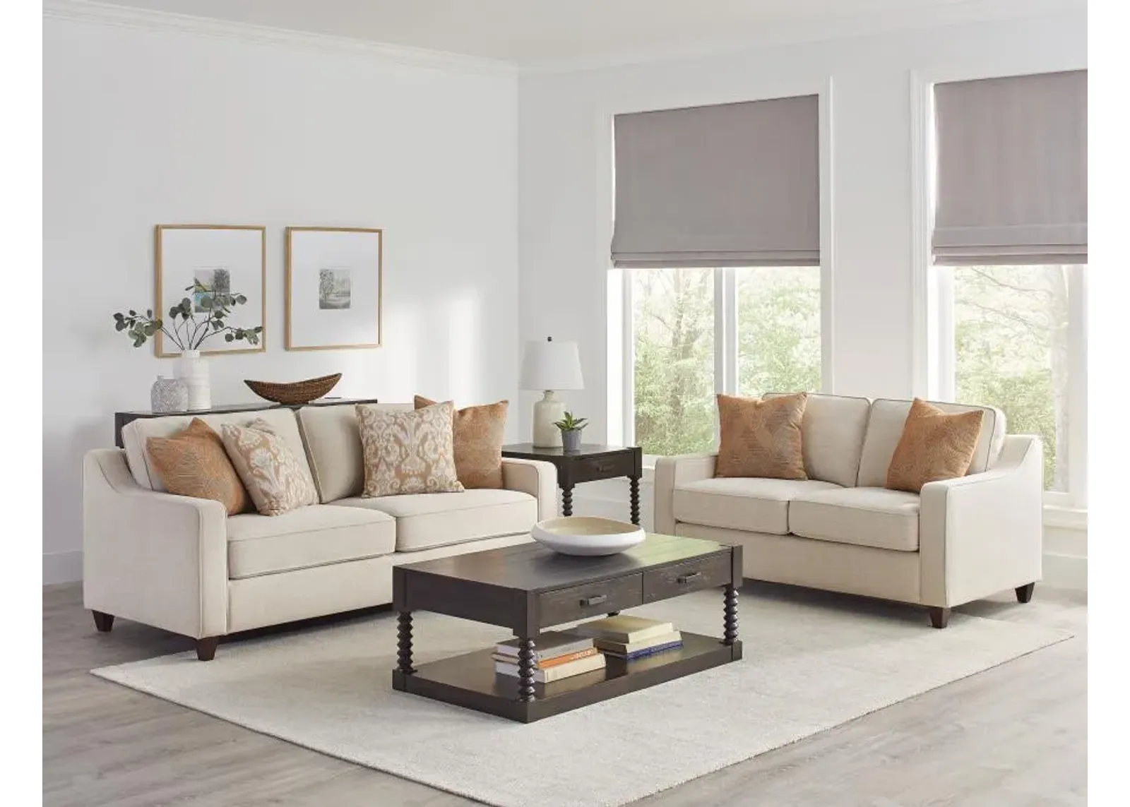 Christine - Upholstered Sloped Arm Sofa Set