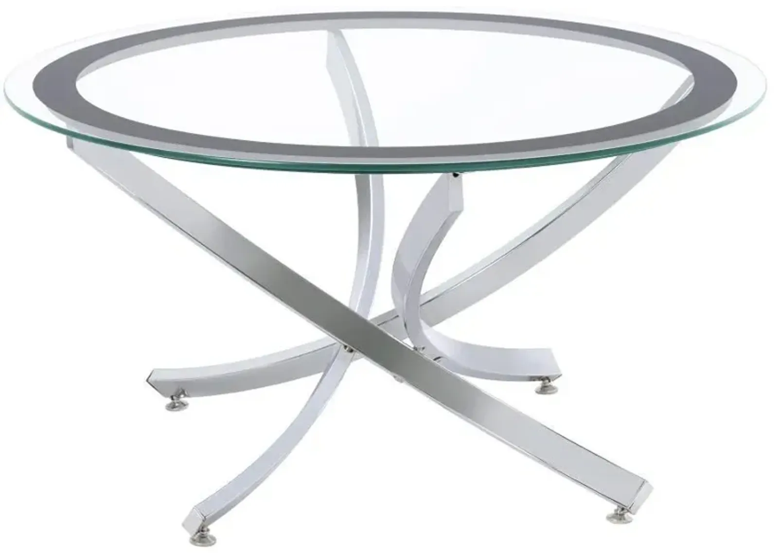 Brooke - Round Glass Top Coffee Table Metal Base