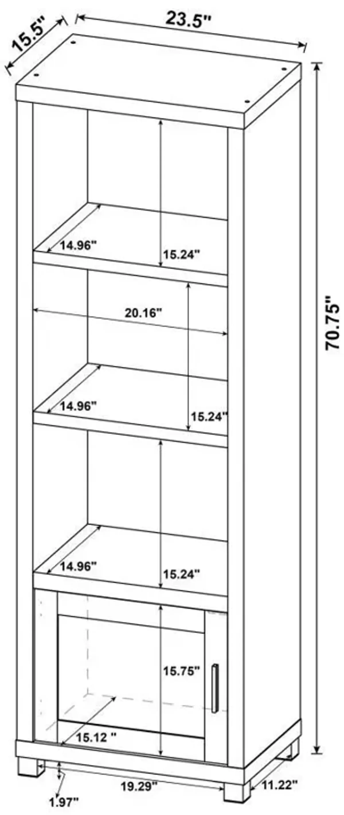 Sachin - 3-Shelf Engineered Wood Media Tower