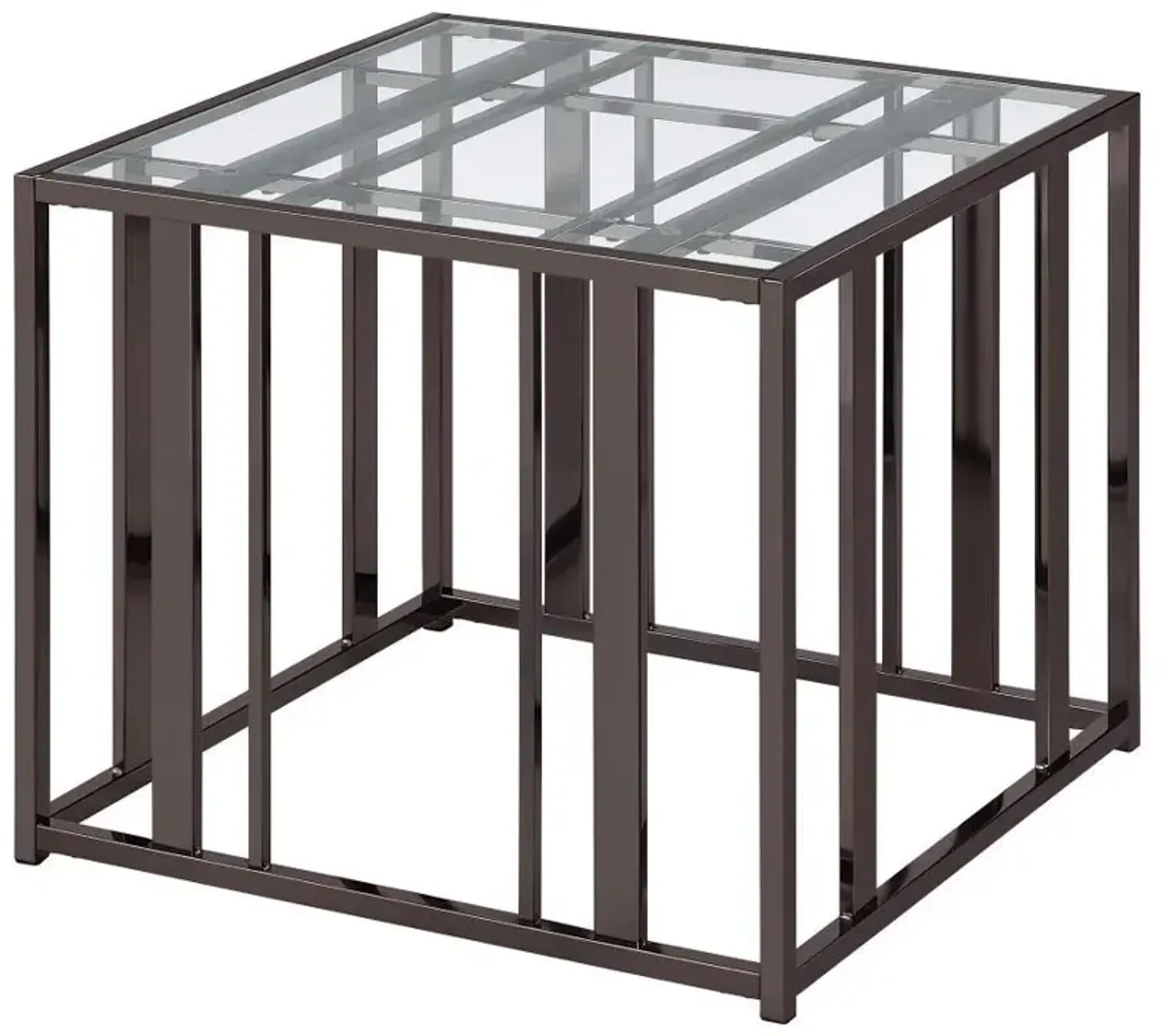 Adri - Rectangular Glass Top Side End Table