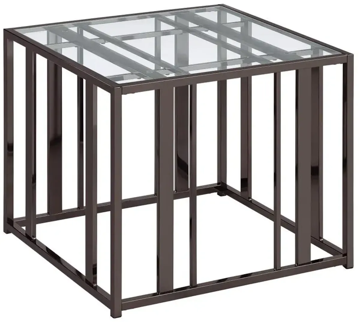 Adri - Rectangular Glass Top Side End Table